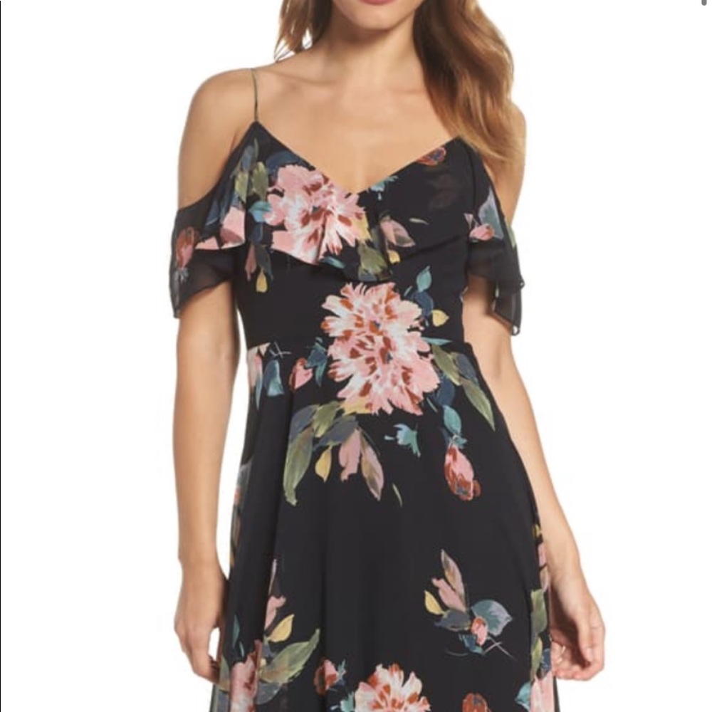 Jenny Yoo Mila Vintage Black Floral Dress